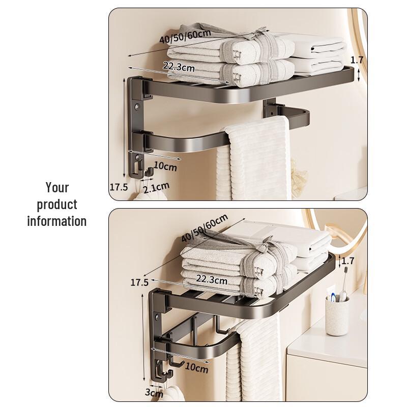 BAGKKO Wandmontierter faltbarer Handtuchhalter