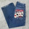 Mens Y2K Retro Loose Fit Denim Pants High Street Casual Punk Wide Leg Jeans Cotton Blend Mid-Rise Straight Cut