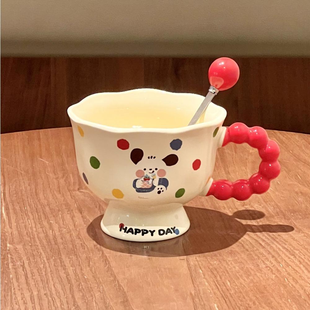 Cute Cute Goblet Hand-painted Cartoon Ceramic Mug Couple Water Cup Birthday Gift Souvenir