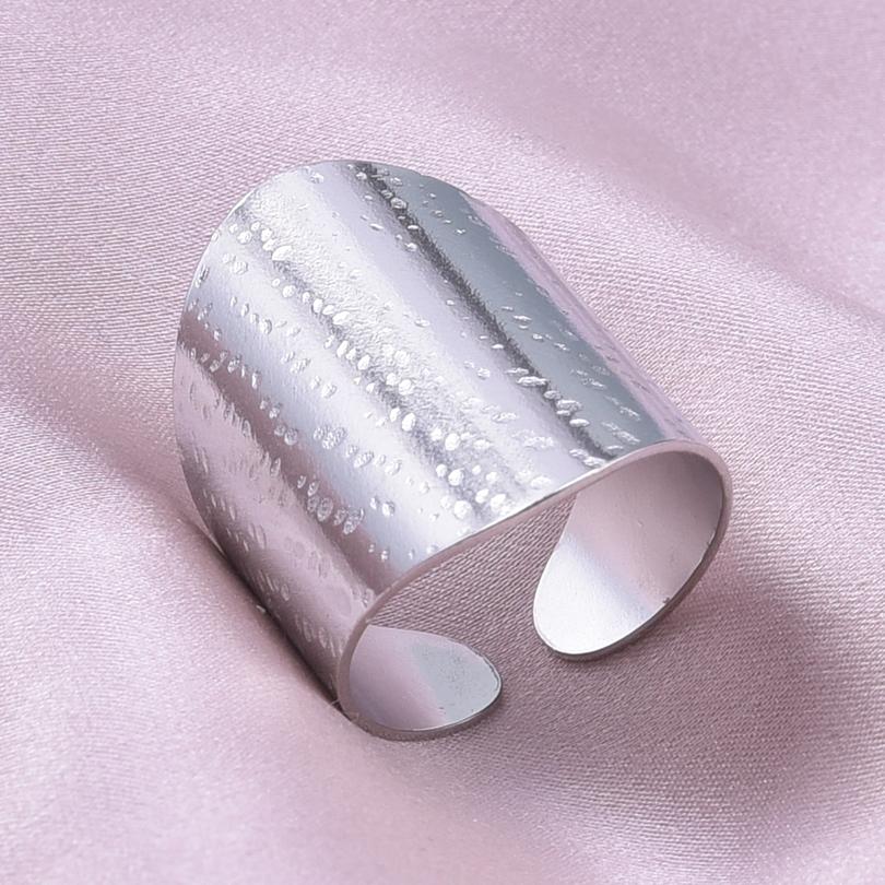 Chunky Unevenness Wide Ring Open Stainless Steel Rings For Women Men Accessories Indian Jewelry Vintage Finger Bague Femme Gift