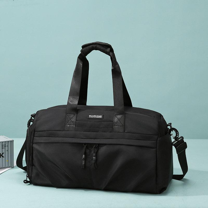 

Сумка-кроссбоди для спортзала мужская с отделением для сухой и влажной одежды, тренировочная сумка для плавания большой вместимости, дорожная сумка-даффл для командировок чёрный