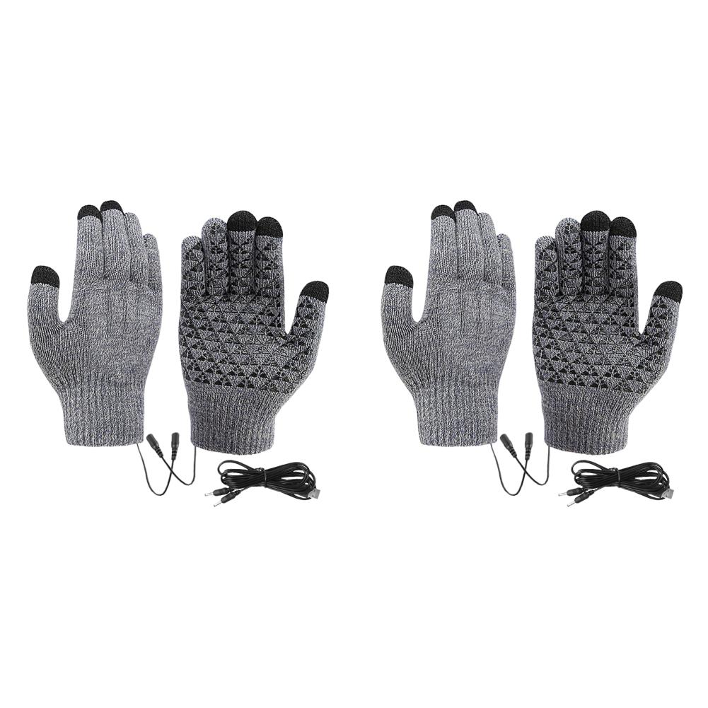 Rechargeable Electric Heated Gloves USB Heated Knitted Gloves Windproof Waterproof Warming Gloves For Cold Weather Motorcycle