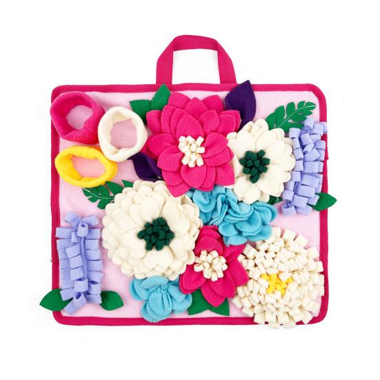 

Нюхальний килимок для тварин, що миється, килимок для собак з дизайном «Багато квітів», килимок для повільного годування, стимулює природні навички пошуку їжі у собак, тренування нюху, тривожність рожевий