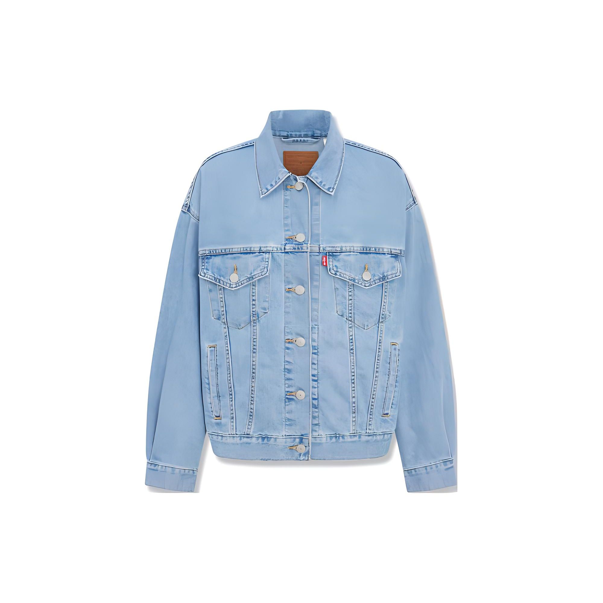 

Levis Type 3 Однотонная джинсовая куртка с вставками, удобная, с длинным рукавом, женская куртка, светло-голубая A1743-0043 M