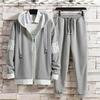 Casual Men's Sport Suit Loose Fit Hooded Cardigan Sweatshirt Pants Set Spring Autumn Season Stylish Outfit