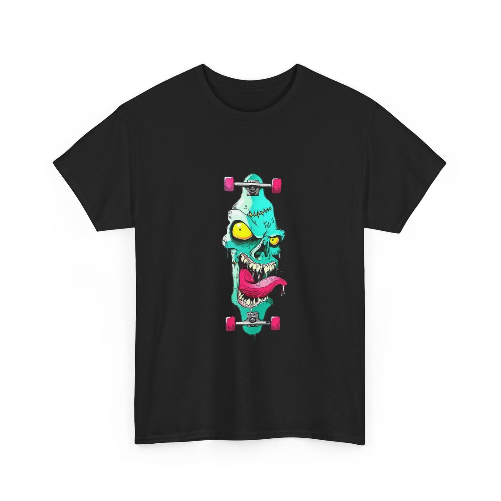 Skull Skateboard Tee | Neon Graphic Skateboard Shirt S