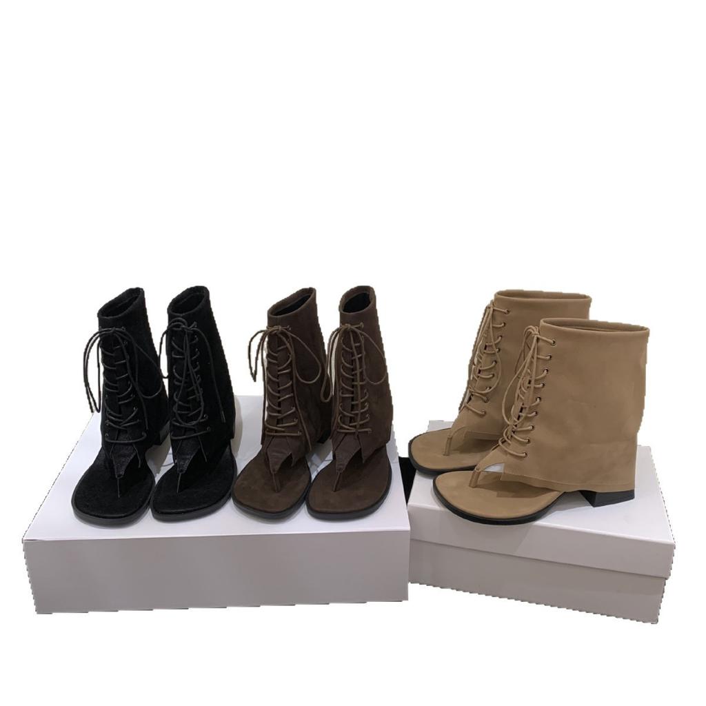 Cool toe boots women thick heel versatile summer 2025 new Internet celebrity fashion retro temperament cool boots