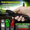 500 Yards T21 Hunting Flashlight Green/Red/White Zoom Professional Torch 1-Mode USB Rechargeable Hog Predator Varmint Lantern