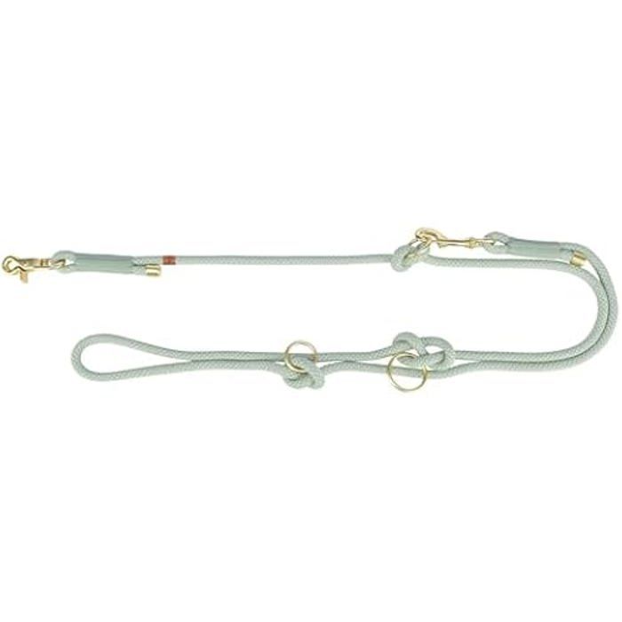 Laisse pour chien - TRIXIE - Corde souple réglable - Vert sauge - Multi-positions - Nylon