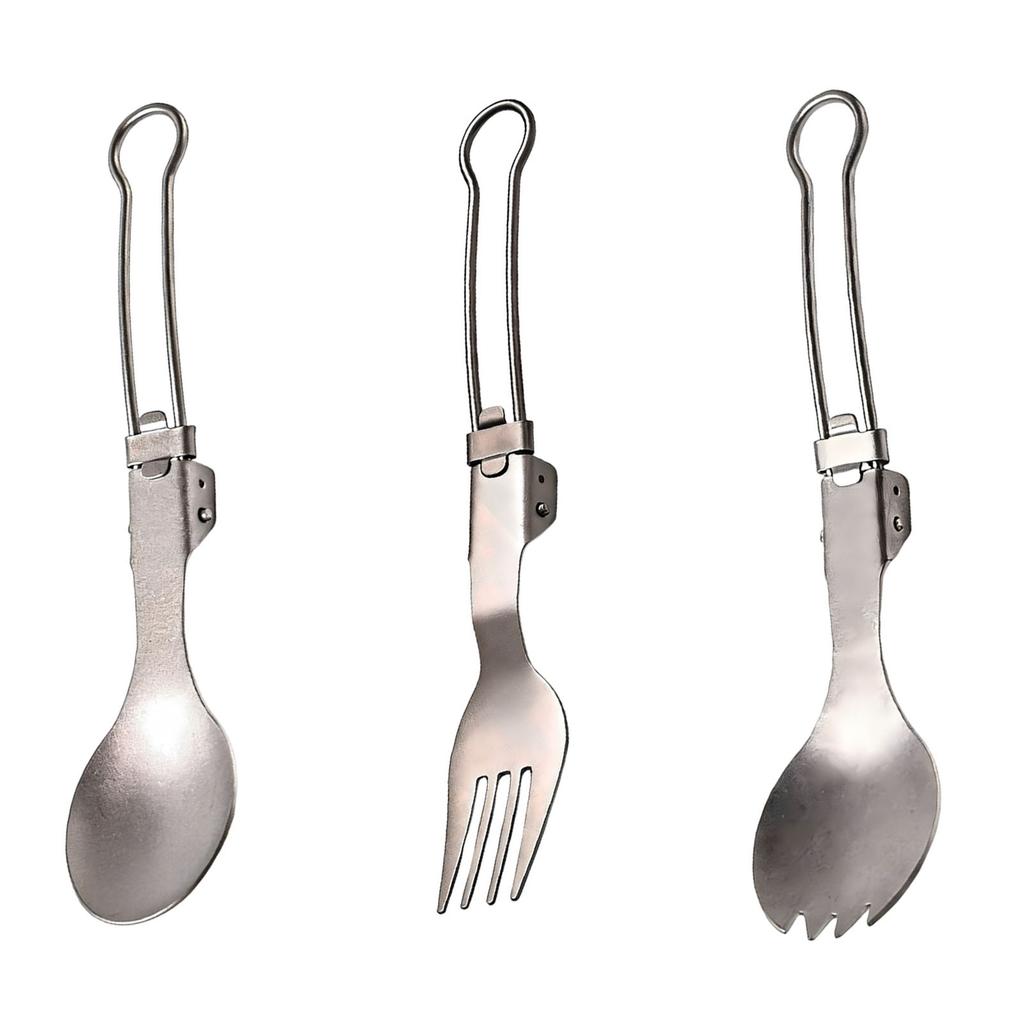 Titanium Foldable Cutlery Ultralight Portable Titanium Tableware High Temperature Resistant for Camping Hiking Picnic Travel