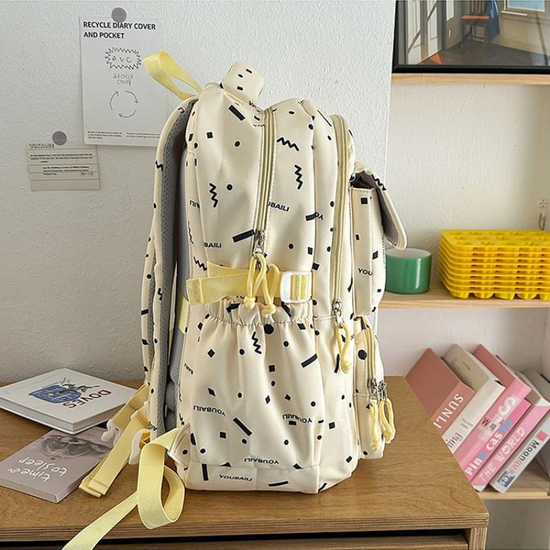 Girls' Junior High School School Bags Cute Printed Backpack High School Student Lightweight SchoolBags Large Sized Computer Bag for College Students
