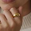 Geometric Curved Smooth Band: Fashionable Heavy Workmanship Ring for Women - Cold Style Index Finger Accessory