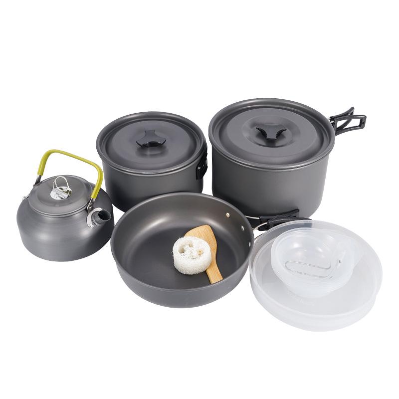 Non-Stick Portable Cookware Set with Teapot for 5-6 People - DS-508 Camping & Picnic Set