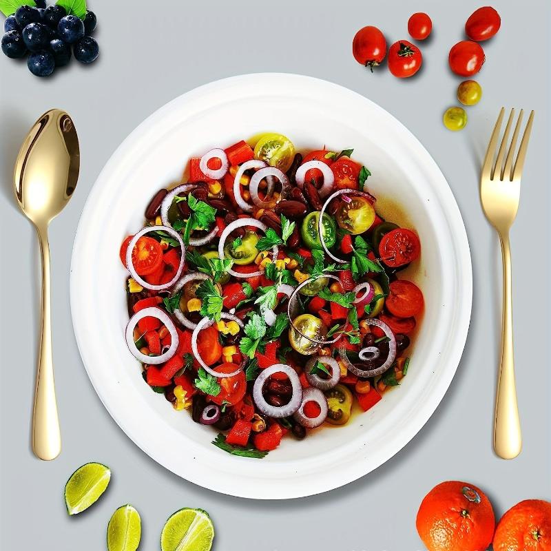 Set 12 Bucăți Linguriță și Furculiță din Oțel Inoxidabil Argintiu Auriu Set Veselă de Bucătărie și Casă Linguriță Grosă Grad Alimentar