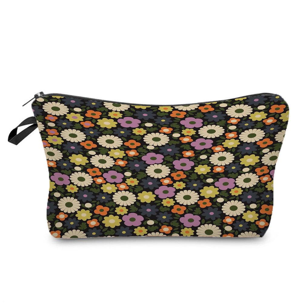 Women Flower Print Cosmetic Bag Toiletries Organize Travel Storage Case 6680