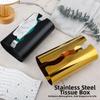 Nordic Style Stainless Steel Tissue Box Waterproof Minimalist Napkin Storage Box Modern Elegant Table Paper Container Car