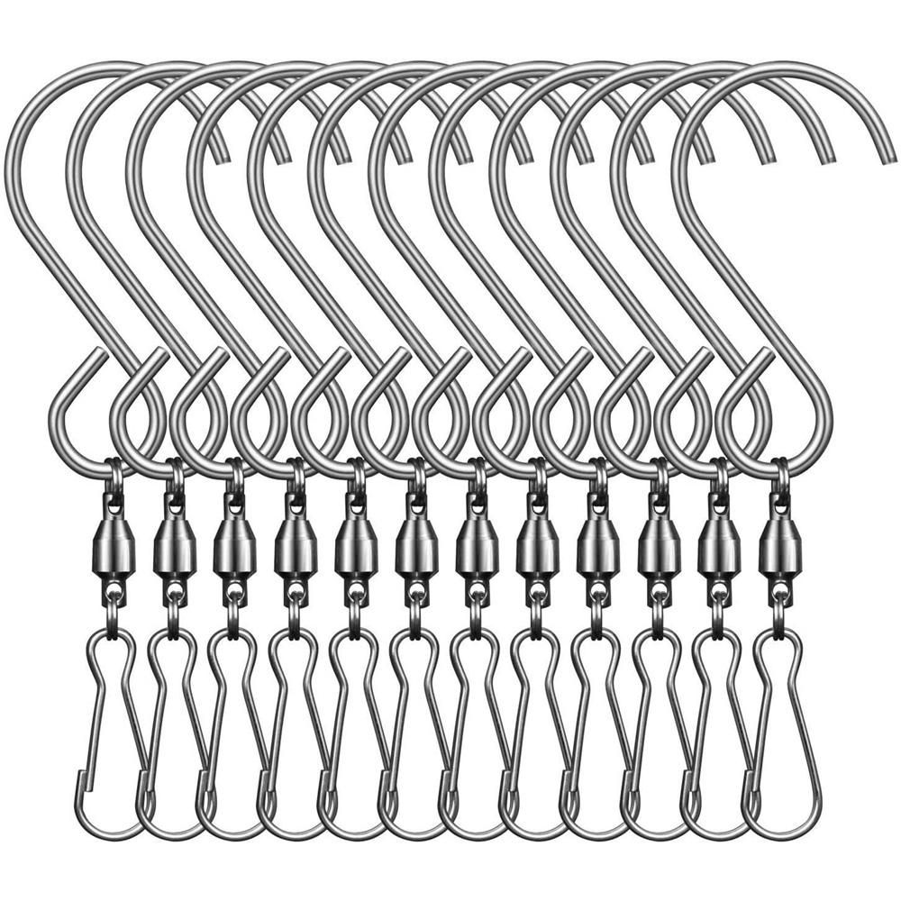 Garden For Wind Chimes Bird Feeder Plants Pot Solar Light Hanger Clip Swivel Hook Hanging Hook