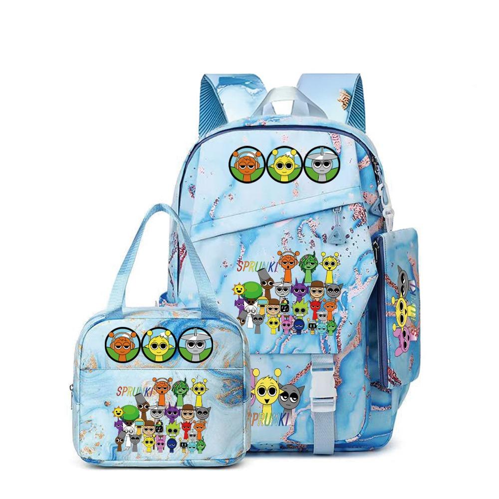 Rhythm Box Music Game Backpack Student Children Cute School Bag Three-piece Lunch