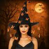 Funny Butterfly Wizard Cap Colorful Halloween Cap with Veil Halloween Witch Hat  Masquerade