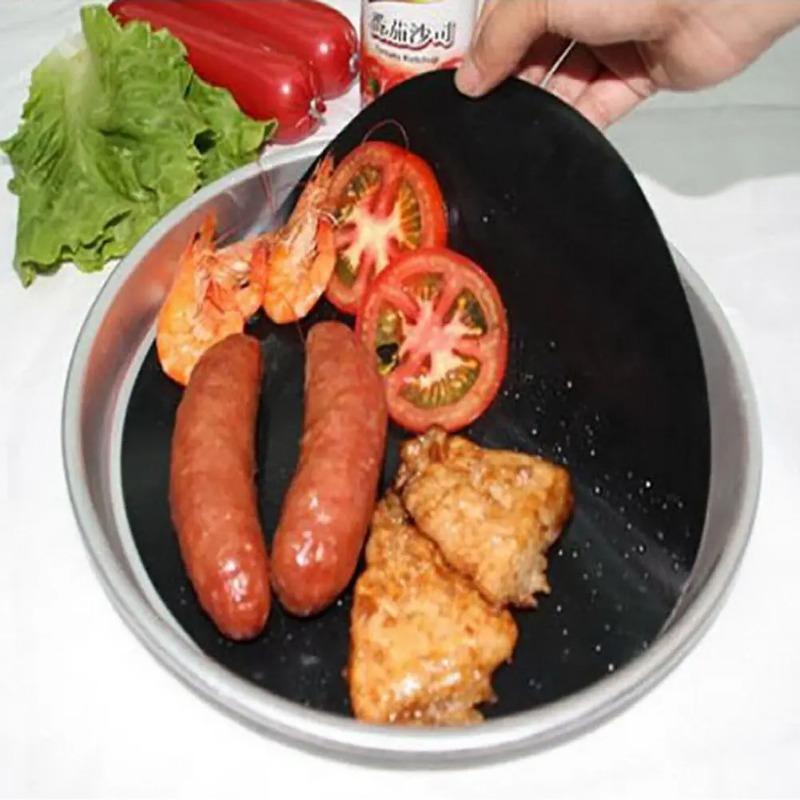 1/2/5Pcs Non-stick Heat Resistant BBQ Grill Mat Reusable Round Pan Pad Mat Barbecue Grill Doormat Dia 24cm Kitchen BBQ Cooking Tools