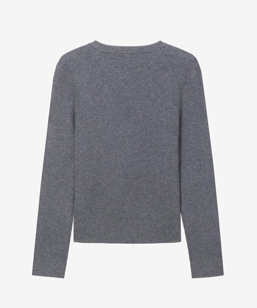 MIND BRIDGE WOMEN [W] Round Neck Slim Fit Ribbed Knit - 2 Colors