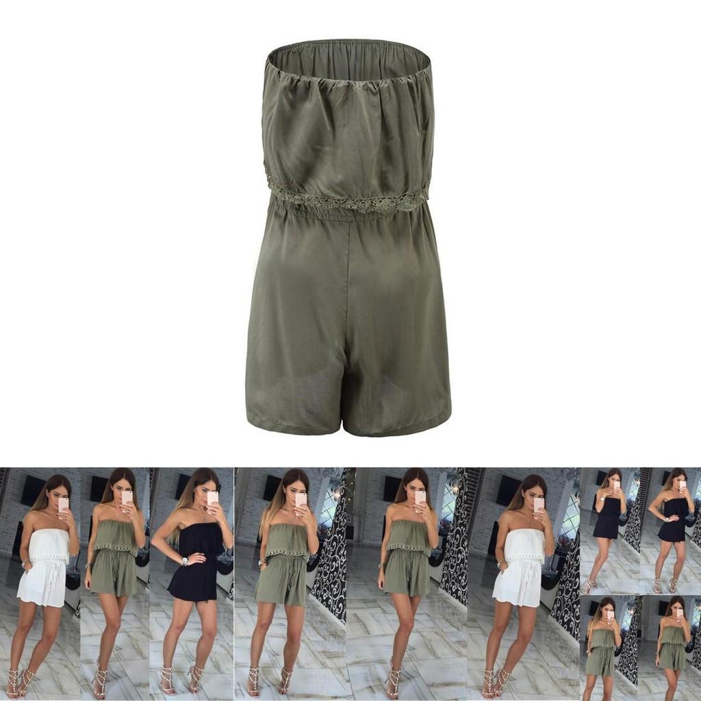 Stylowy Damski Kombinezon z Szortami z Liśćmi na Szykowny Letni Look