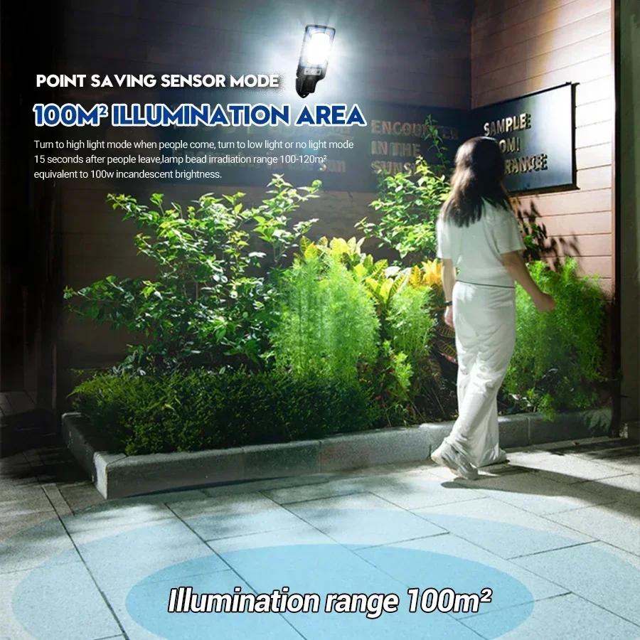 LED Solar Wall Lights with Motion Sensor 3 Modes USB Rechargeable Street Lamp Outdoor Security Lighting for Garden 108COB Garage