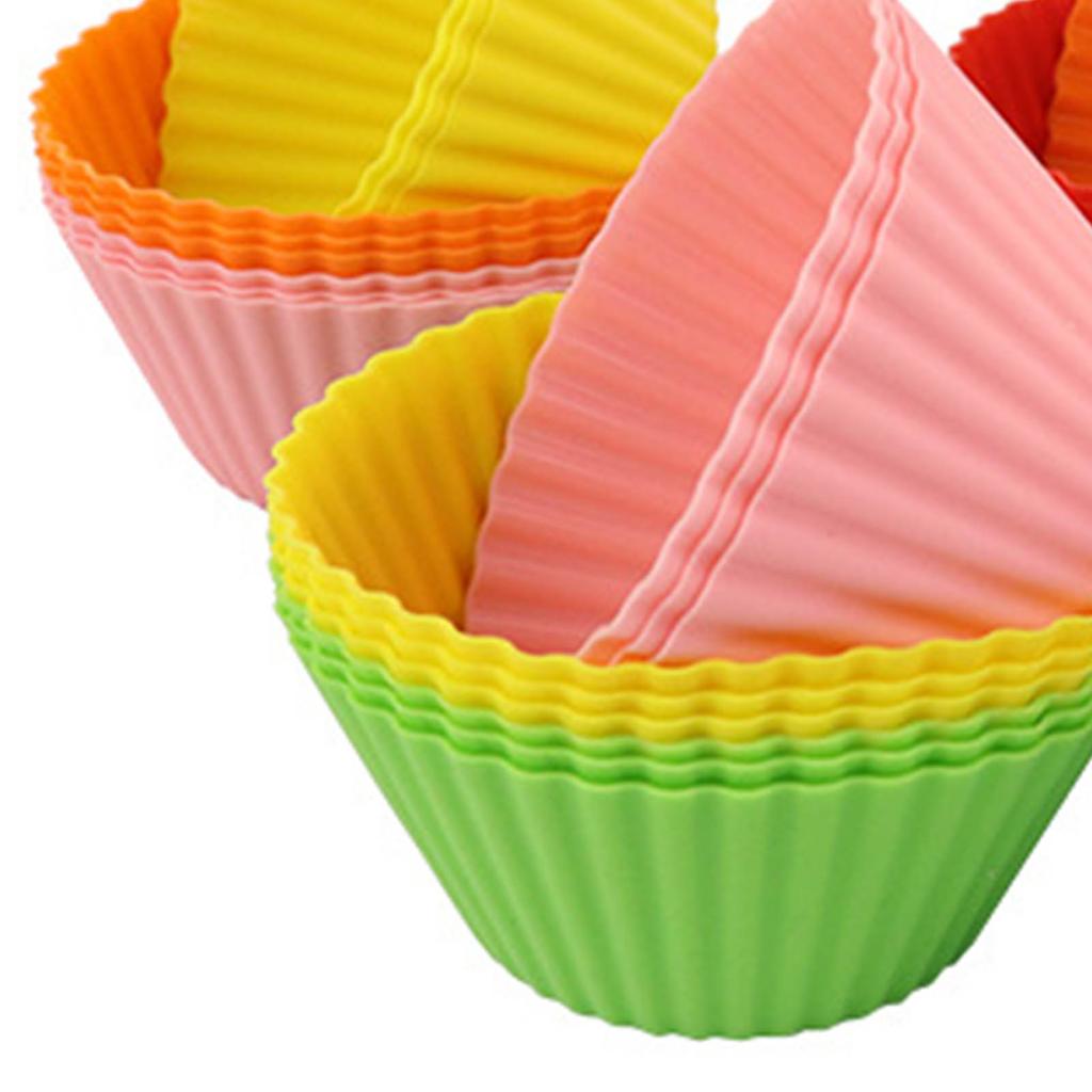 12pcs Silicone Baking Cups High Temperature Resistant Food Grade Silicone Muffin Cups for Party
