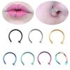 10 Pcs Stylish Stainless Titanium Steel C-shaped Nose Ring Nails Vacuum C-rod Lip Nails Curved Rod Nose Nails