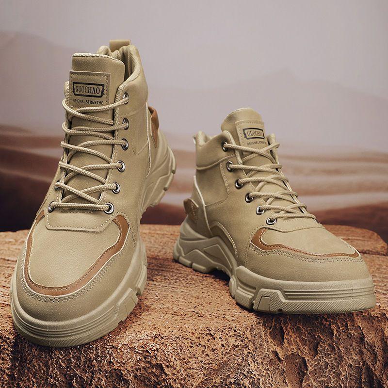 Outdoor Boots for Men Lace Up High Cut Winter Hiking Man Shoes Non Slip Comfortable New Sale Designer Y2k in Promotion Low Price