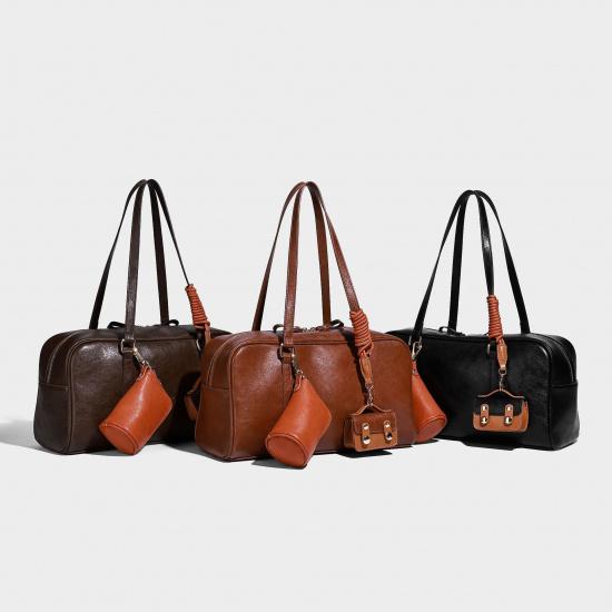 High-end Handheld Boston Bag for Women 2025 New Winter Large Capacity Commuting Shoulder Underarm Bag