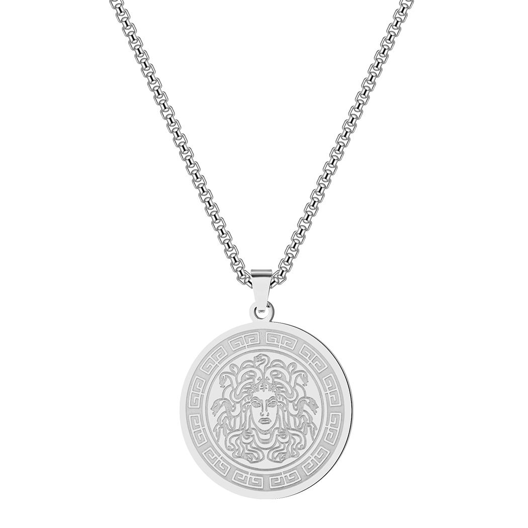

Изысканная подвеска Мифология Медузы Горгоны Подвеска-ожерелье из нержавеющей стали Женские украшения Древнегреческий символ Языческий подарок Cor de aço