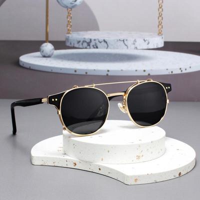 NeoRetro 9094 Clip-on Sunglasses Gold