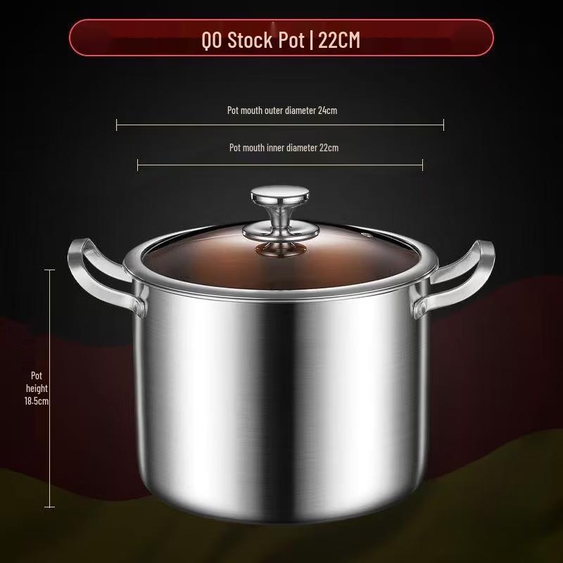 ZCCJ 316 Stainless Steel 22cm Deep Stockpot