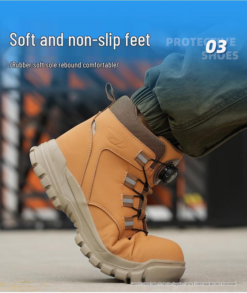 Men's Durable, Lightweight, Water-Repellent Safety Boots - Anti-Smash, Anti-Puncture Protection