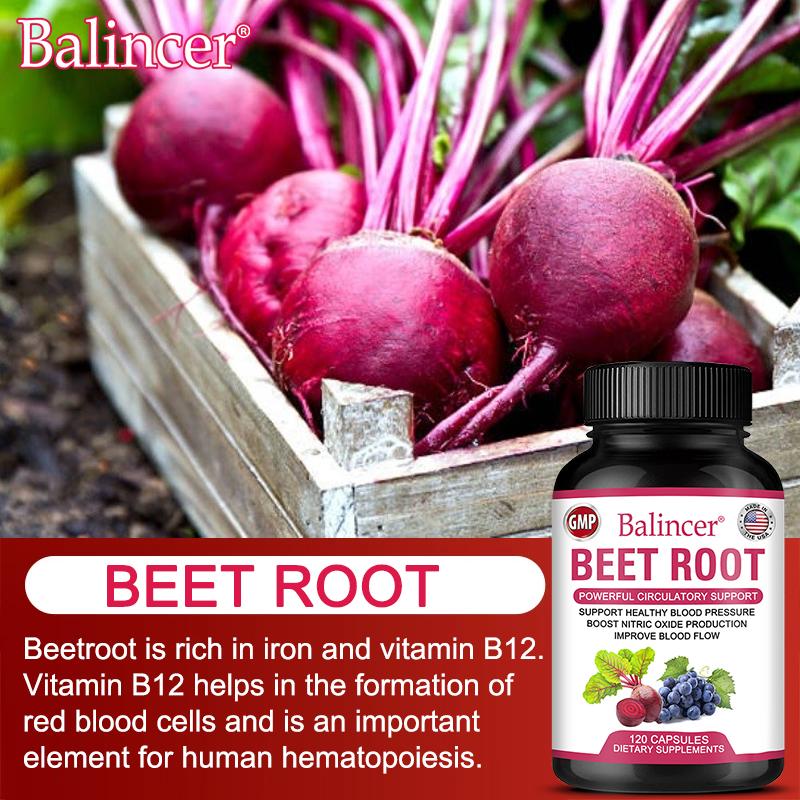 Beetroot Capsules Contain 120 Capsules of Vitamin B6 and B12 Which Help Improve Blood Circulation