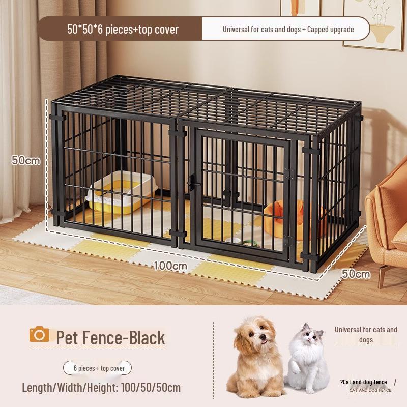 Cage pour chien de taille moyenne et grande avec clôture supérieure - Maison-villa pour chat et chien, Assemblage libre pour chats et chiens