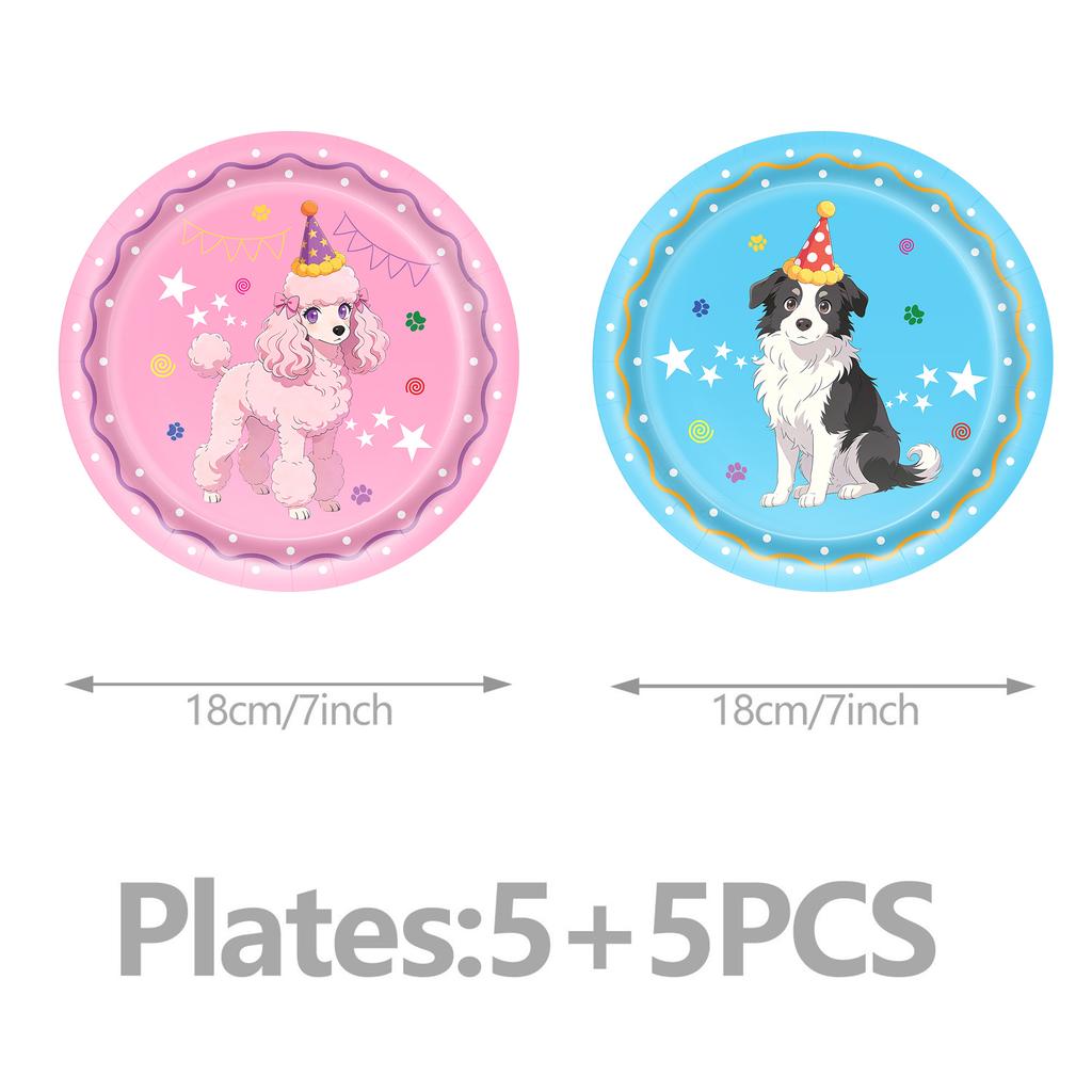 Cartoon Puppy Dog Birthday Party Decorations Supplie Celebration Party Disposable Banner Tablecloth Cup Plate Baby Shower Set