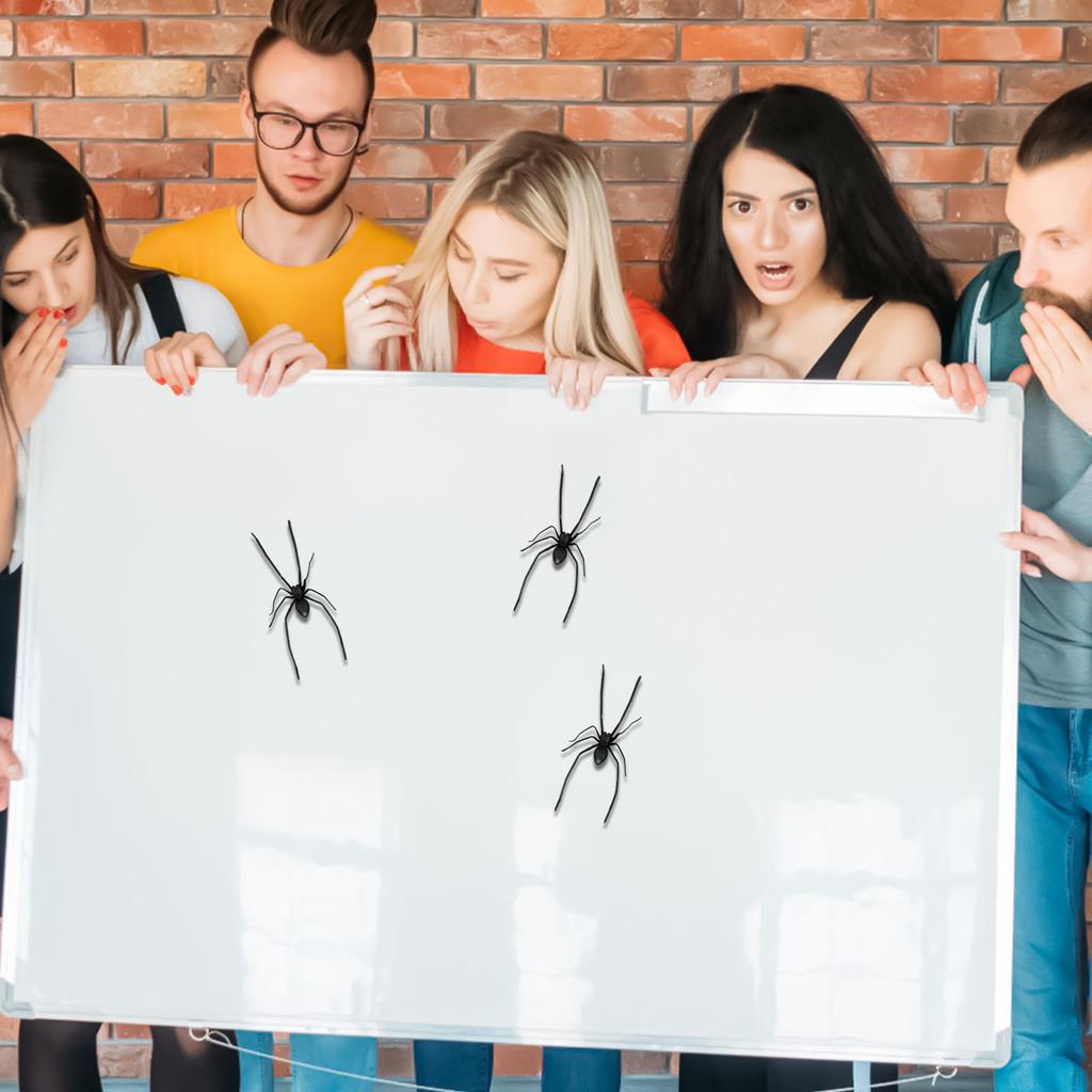 3Pcs Plastic 3D Spider Shape Fridge Magnet With Leg Realistic Novelty Spider Style Whiteboard Magnet for Kitchen Office