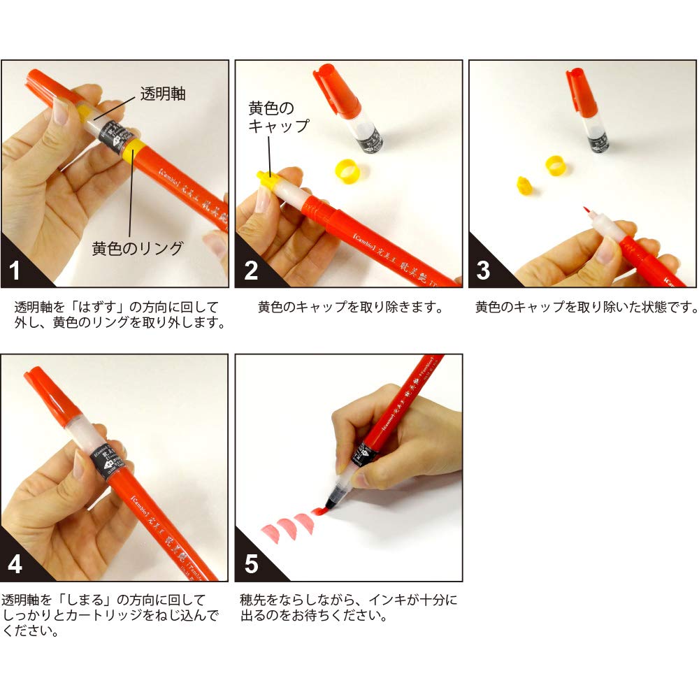 Kuretake Brush Color Brush Watercolor Perfect Pen, Pen, Brush, King, Tanbi-en, Daisho, XO50T-046S