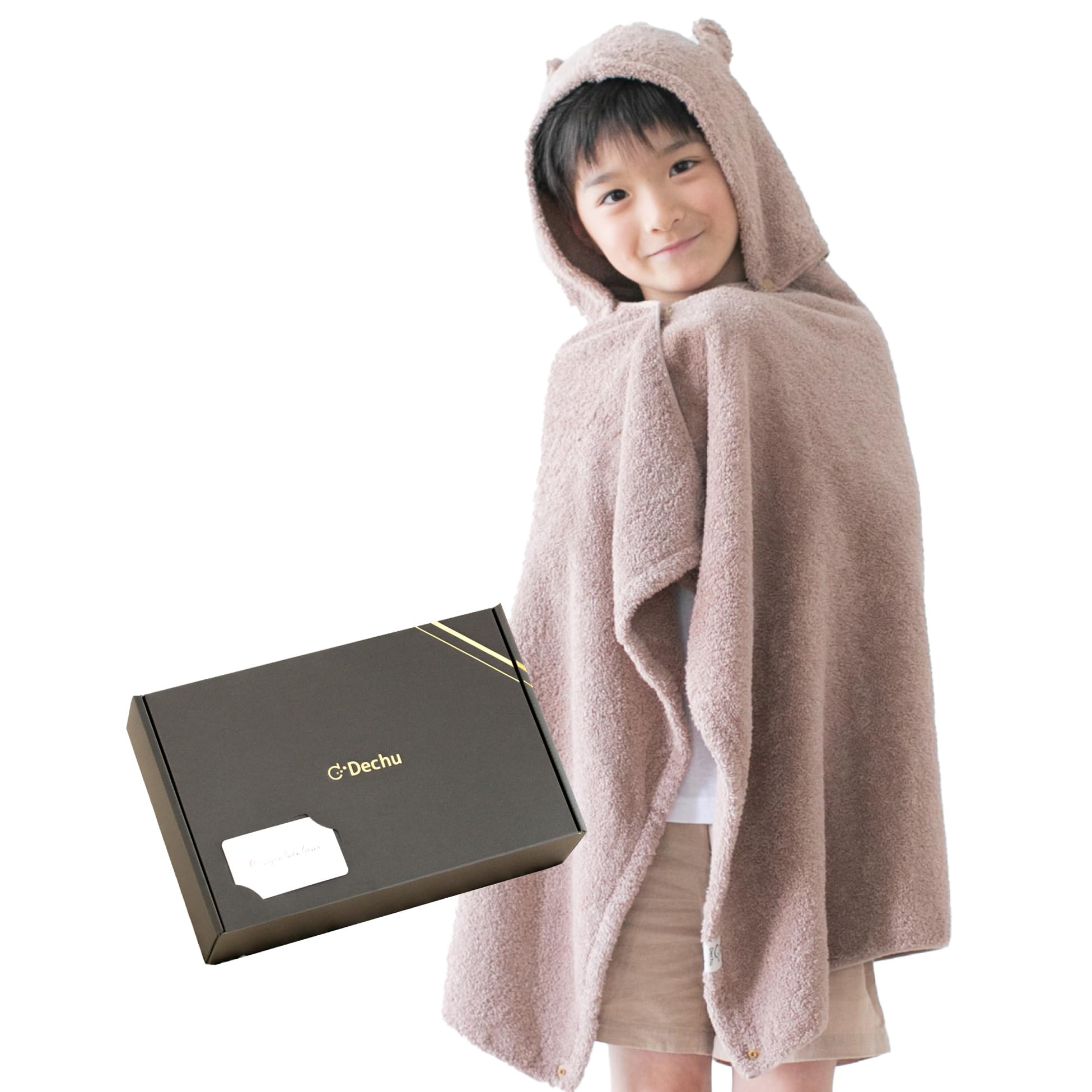

[Dechu] Рекомендованный дерматологом детский халат, подарок на детский праздник, детская пеленка, сделано в Японии, для мальчиков и девочек (Бордово-коричневый)