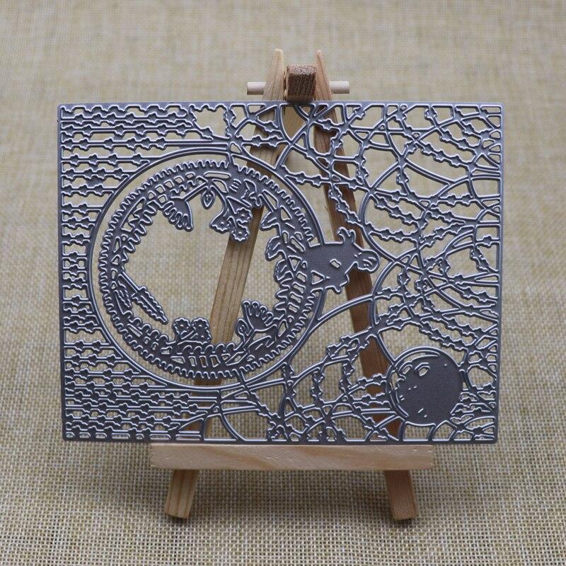 Neu Rechteck Wald Blätter Mädchen Nacht Metall Schneiden Stirbt Für DIY Grußkarte Handwerk