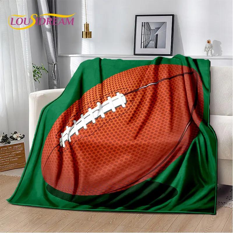 American Football Rugby Soft Plush Blanket,Flannel Blanket Throw Blanket for Living Room Bedroom Bed Sofa Picnic Cover Kids Warm
