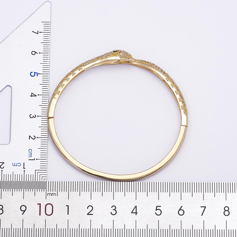 New Arrival European and American Fashion Copper Cubic Zircon  Cuff Adjustable Snake Bangle Jewelry Fine Party Wedding Gift