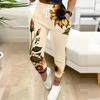Sommer Damen Blumenmuster Jogginghose Lockerer Schnitt Kordelzug Jogger Elastischer Bund Tägliche Lässige Hose