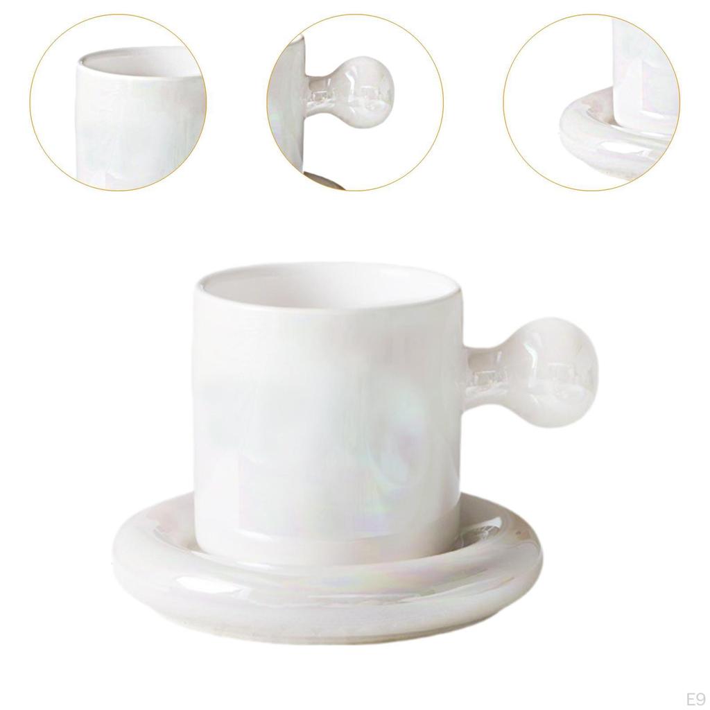 Set farfurii pentru căni dolofane, ceașcă de ceai 300 ml, ceașcă ceramică amuzantă, ceașcă de cafea pentru espresso acasă