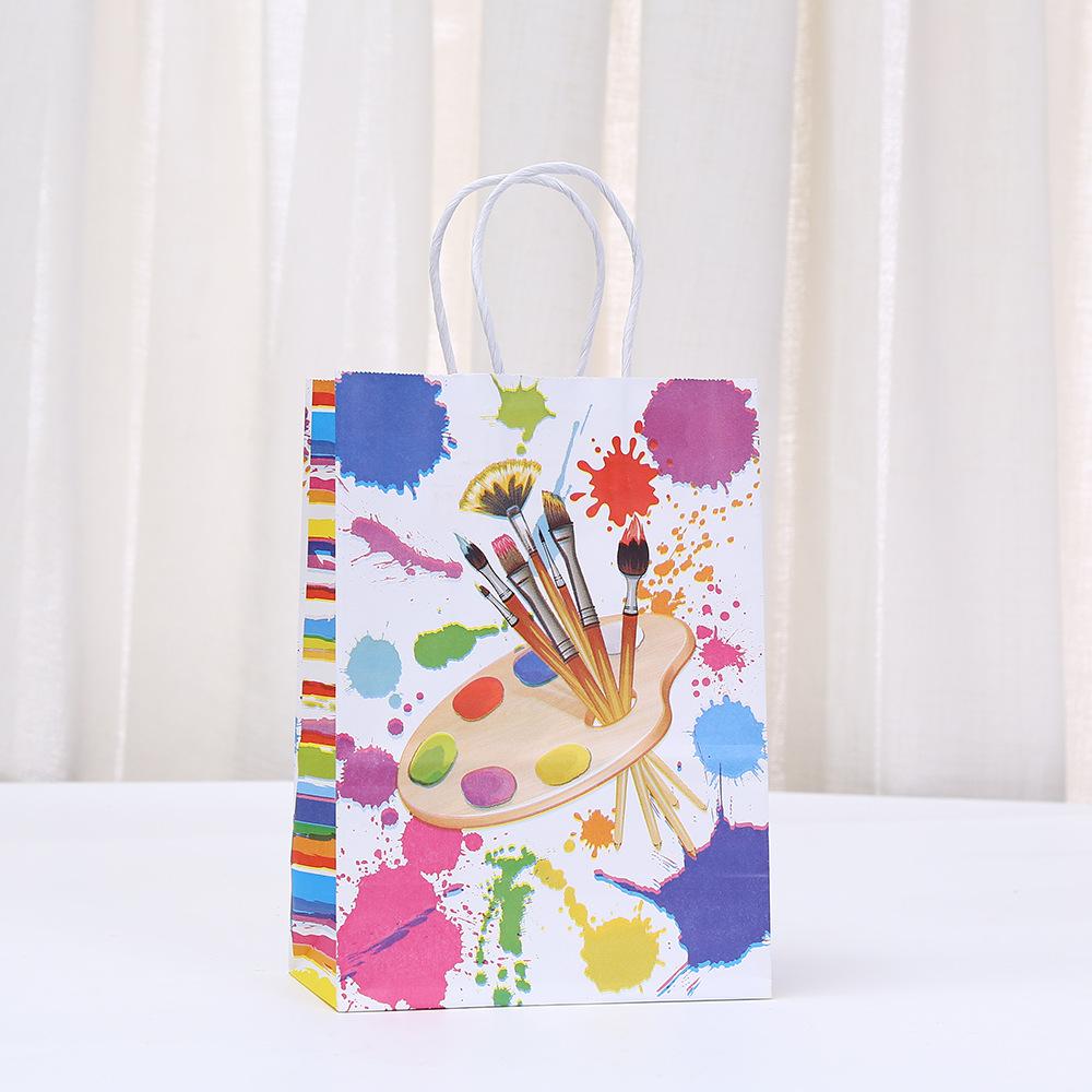 StoBag 2026 NEW Painting Theme Paper Bag Art Gift Wrapping Bag for Sweets Party Favor Birthday Return Bags Kids Drawing Supplies