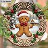Christmas Decoration Sign,indoor Hanging decorations,2D Flat Wooden Products with Gingerbread Man pattern,Christmas Gifts for Friends and Family