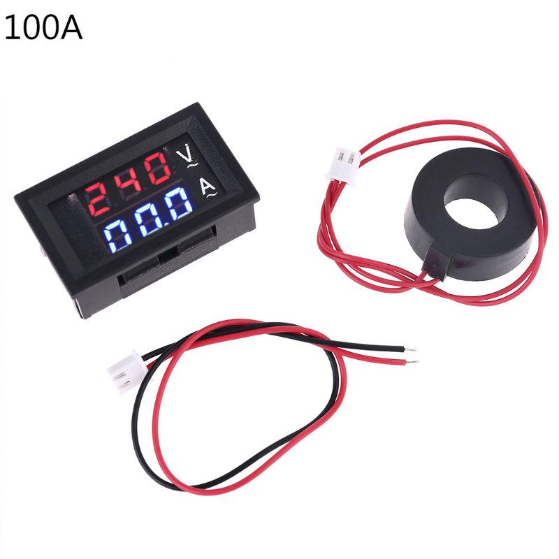 Practical Digital Current Gauge Volt Meter for w/ Current Transformer Display 0.28" AC 60-500V Voltmeter Ammeter 10/50/1