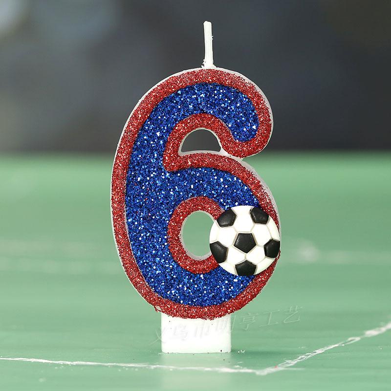 Football creative digital candle cake birthday decoration candle
